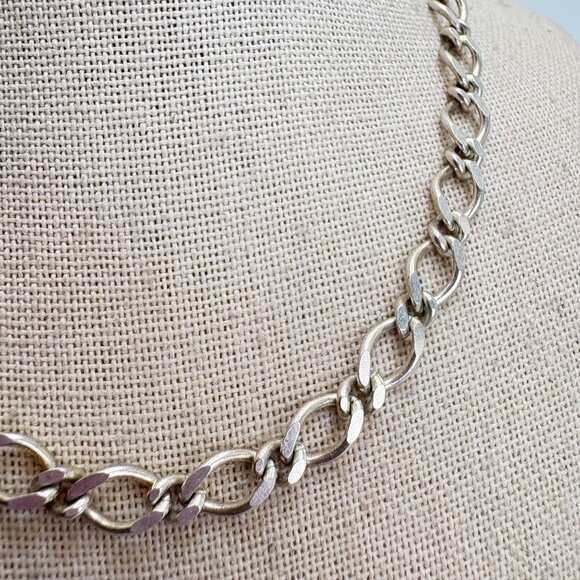 VTG Solid Sterling Silver 925 Figaro Link Chain Necklace Size 18" Length - Picture 5 of 13